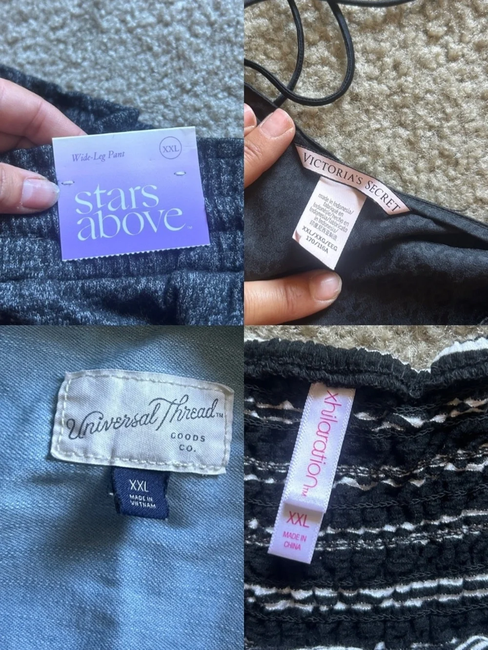 Womens XXL Fall Bundle 4 Pc Boho Denim Stripes Satin Lounge NWT Pajama Pants